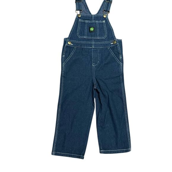 John Deere Kids 4T Blue Denim Overalls - Picture 1 of 8
